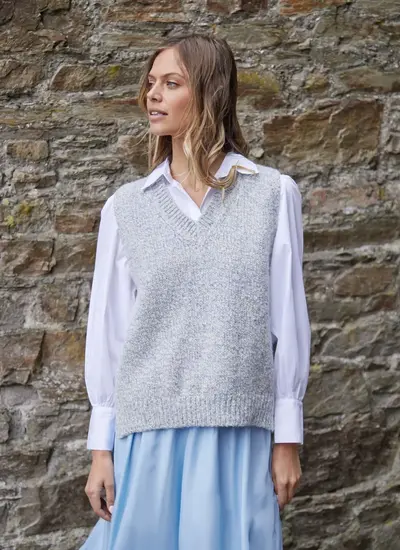 Fisherman Alpaca V-Neck Slipover